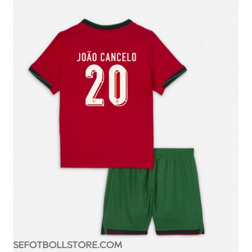 Portugal Joao Cancelo #20 Replika babykläder Hemmaställ Barn EM 2024 Kortärmad (+ korta byxor)